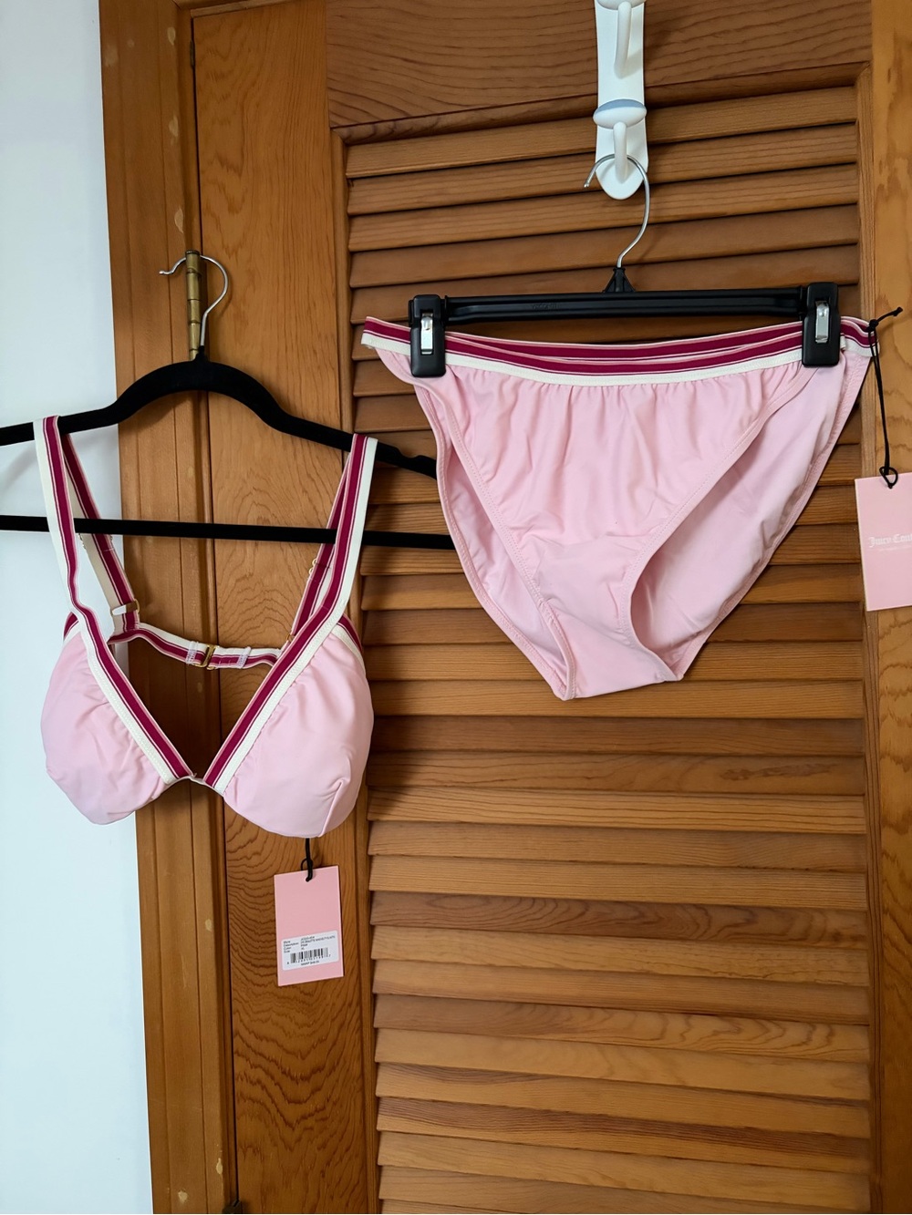 Juicy Couture pink bralette bikini set size XL NWT